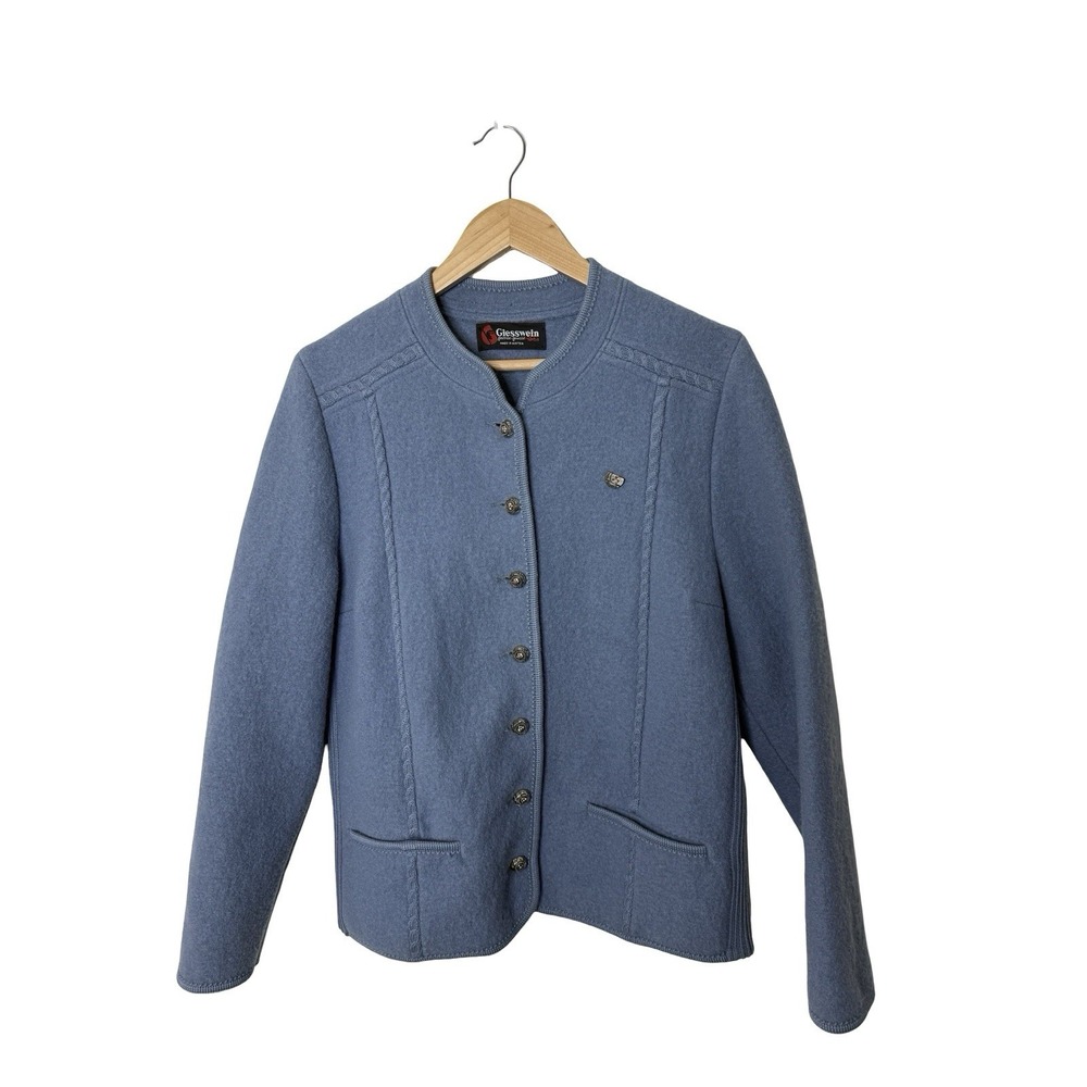 GIESSWEIN Austria VTG Women's Blue Pure virgin Wool Jacket size 46 M L